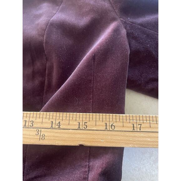 Body By Victoria Womens Size 6 Burgundy Velvet Blazer Preppy Academia Jacket - Picture 8 of 11